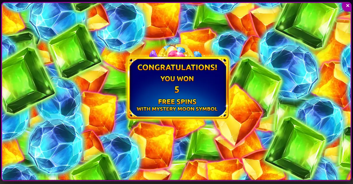 5 free spins are granted to the gamler